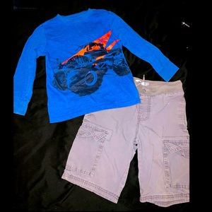 Boys Long Sleeve Shirt and Shorts